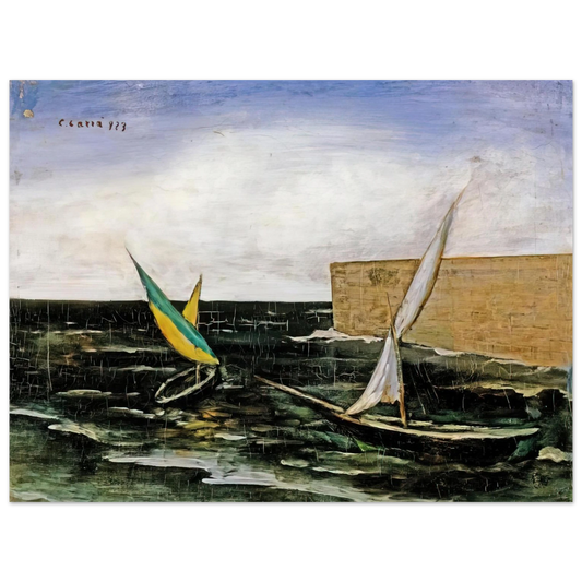 Carlo Carra - VELE NEL PORTO  75x100 cm / 30x40inches Fine Art Poster