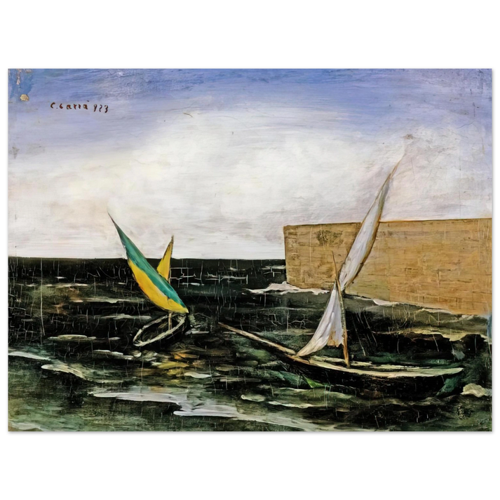 Carlo Carra - VELE NEL PORTO  75x100 cm / 30x40inches Fine Art Poster
