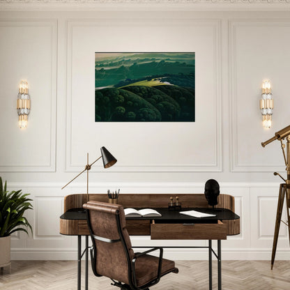 Morning Fog - Eyvind Earle Brushed Aluminum Print - 70x100 cm / 28x40 inches | Eyvind Earle Aluminum Print | Eyvind Earle Prints