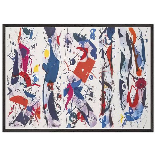 The Five Continents - Sam Francis 70x100 cm / 28x40 inches Framed Art Print – Black Wooden Frame