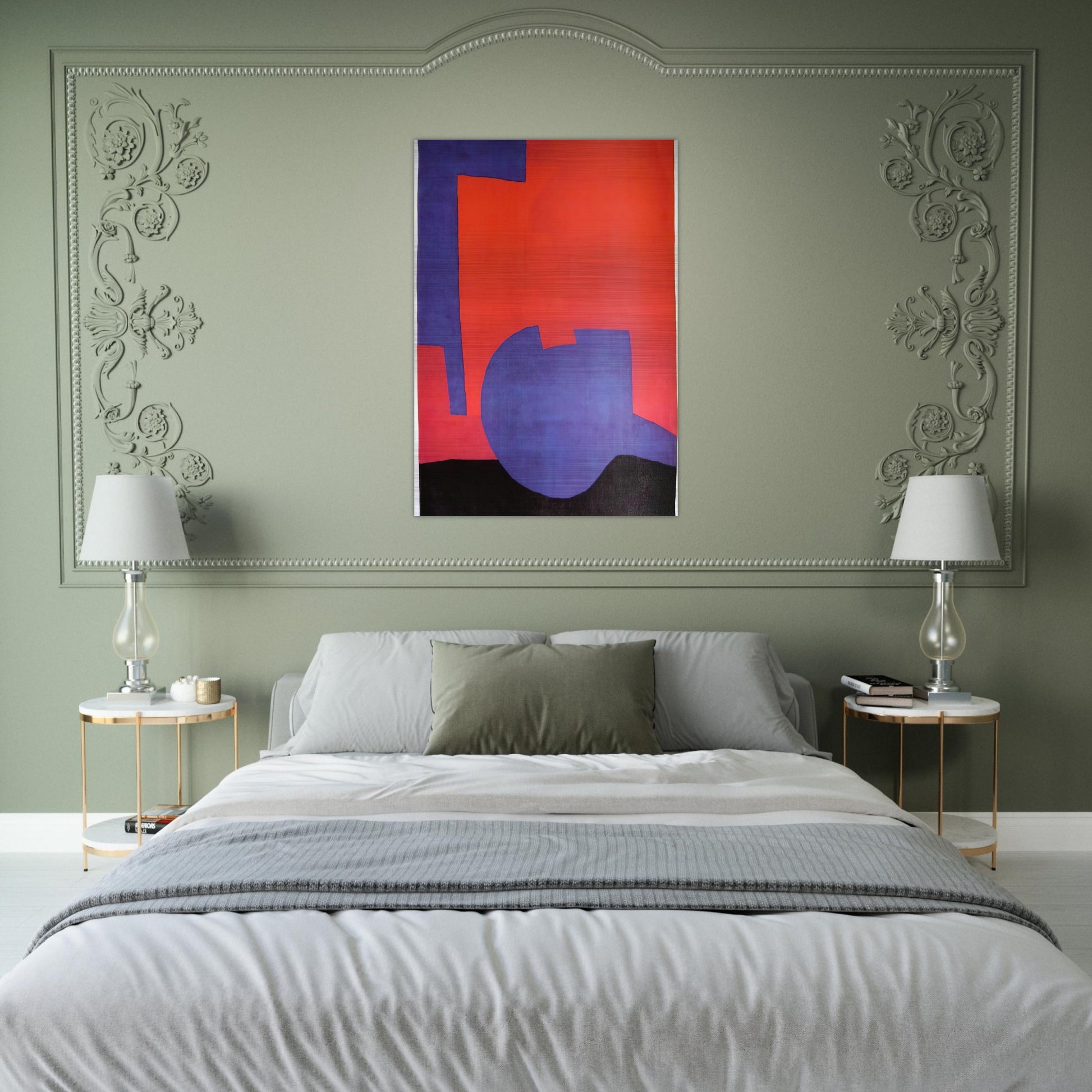 Composition rouge - 1968 - Serge Poliakoff Brushed Aluminum Print - 70x100 cm / 28x40 inches | Serge Poliakoff Aluminum Print | Serge Poliakoff Prints