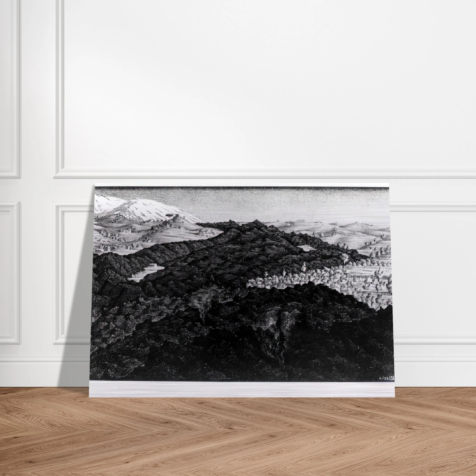 LAVA FLOW FROM ETNA - MC Escher Brushed Aluminum Print - 70x100 cm / 28x40 inches | MC Escher Aluminum Print | MC Escher Prints | Maurits Cornelis Escher Prints