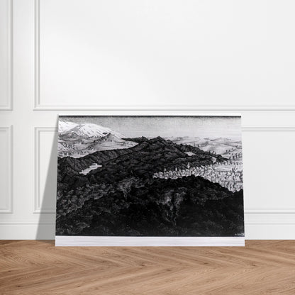 LAVA FLOW FROM ETNA - MC Escher Brushed Aluminum Print - 70x100 cm / 28x40 inches | MC Escher Aluminum Print | MC Escher Prints | Maurits Cornelis Escher Prints