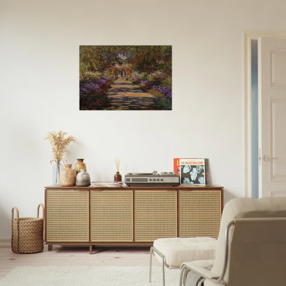 Pathway In Monets Garden At Giverny - claude monet Brushed Aluminum Print - 70x100 cm / 28x40 inches | claude monet Aluminum Print | claude monet Prints