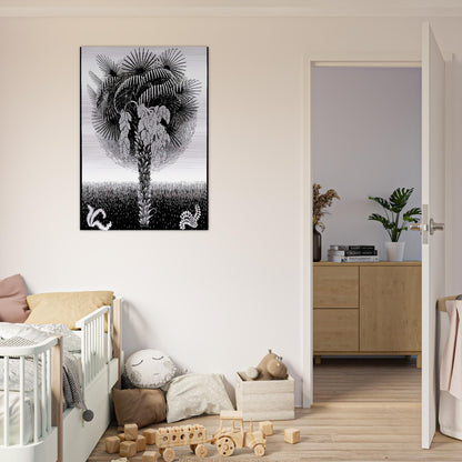 PALM TREE - MC Escher Brushed Aluminum Print - 70x100 cm / 28x40 inches | MC Escher Aluminum Print | MC Escher Prints