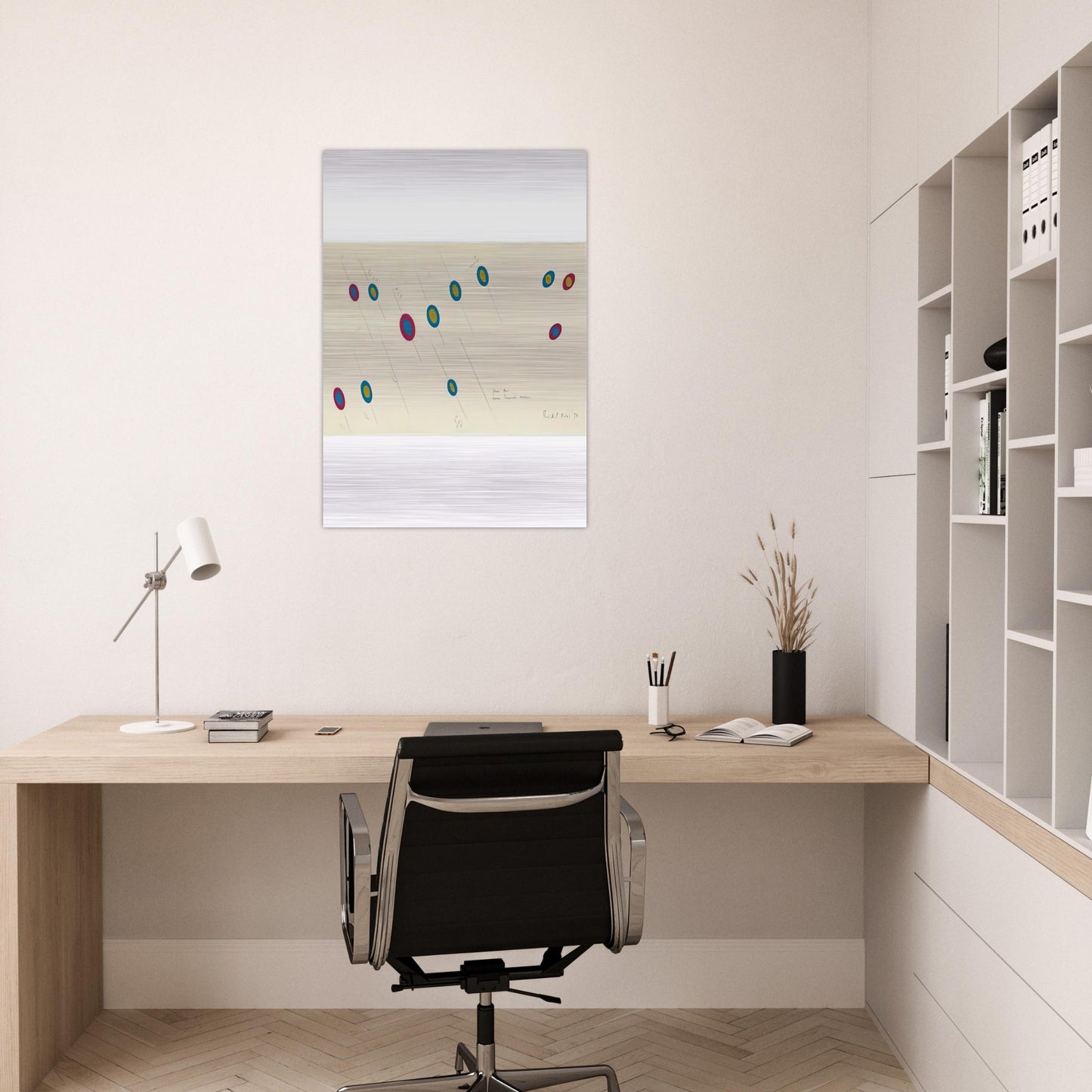 OVAL AXIS CERISE TURQUOISE OCHRE 1970 - Bridget Riley Brushed Aluminum Print - 70x100 cm / 28x40 inches | Bridget Riley Aluminum Print | Bridget Riley Prints