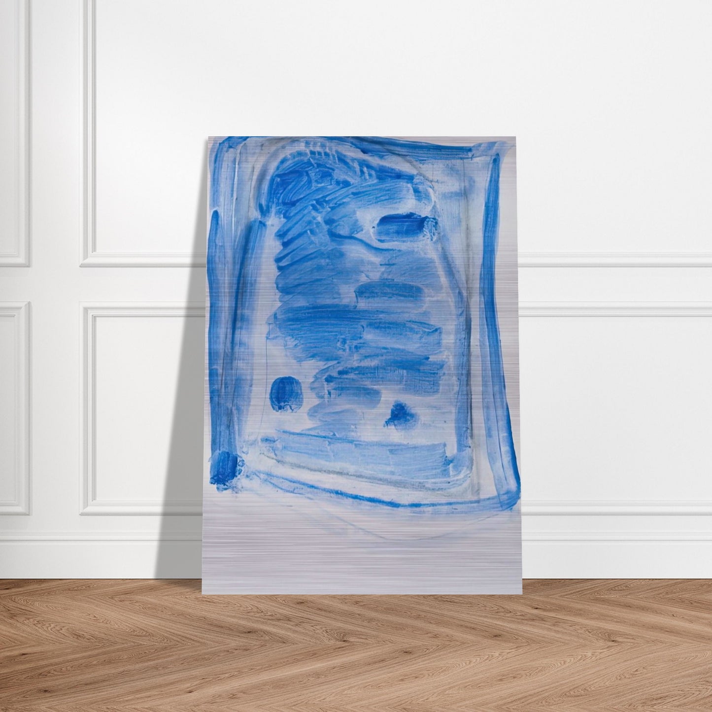 Sketchy Cobaltic Blue Flag - 2009 - Ralston Crawford Brushed Aluminum Print - 70x100 cm / 28x40 inches | Ralston Crawford Aluminum Print | Ralston Crawford Prints