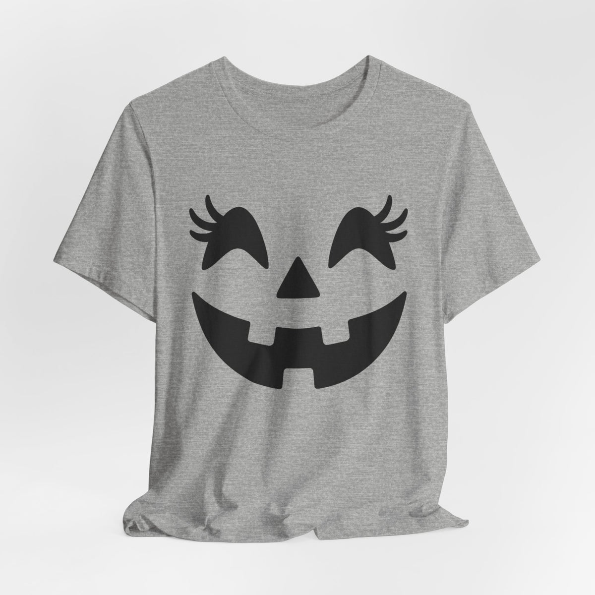Jack O'Lantern Gesicht Kürbis Wimpern Halloween Damen Mädchen T-Shirt