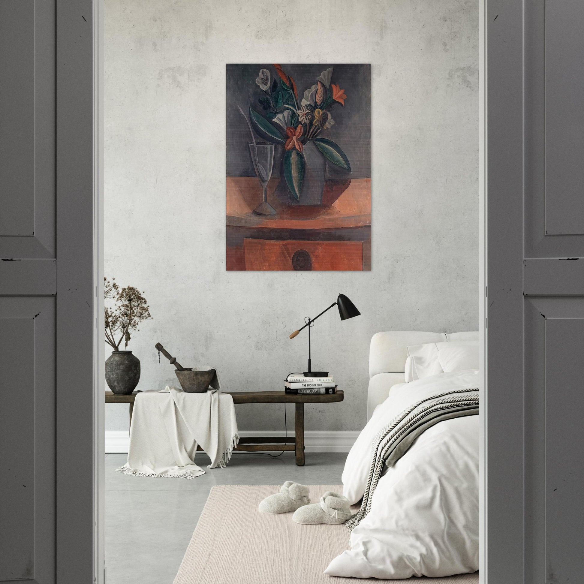 Flowers in a Grey Jar - 1908 - Pablo Picasso Brushed Aluminum Print - 70x100 cm / 28x40 inches | Pablo Picasso Aluminum Print | Pablo Picasso Prints