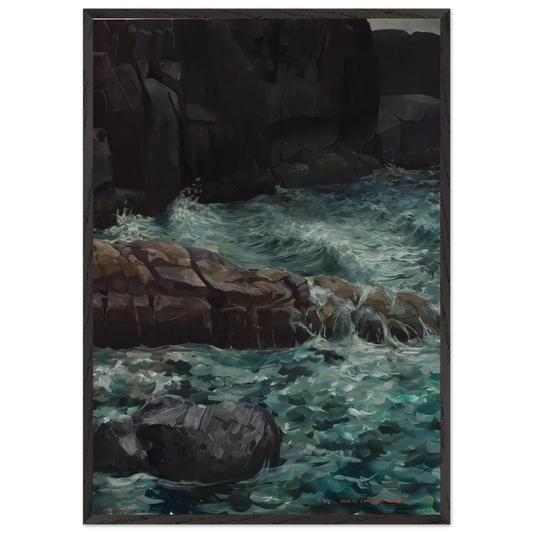 MAINE COAST - Ivan Albright 70x100 cm / 28x40 inches Framed Art Print – Black Wooden Frame