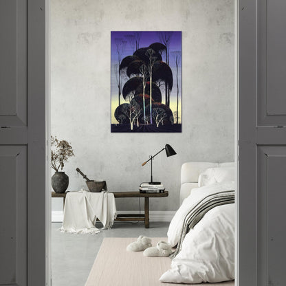 Forest Arabesque - Eyvind Earle Brushed Aluminum Print - 70x100 cm / 28x40 inches | Eyvind Earle Aluminum Print | Eyvind Earle Prints