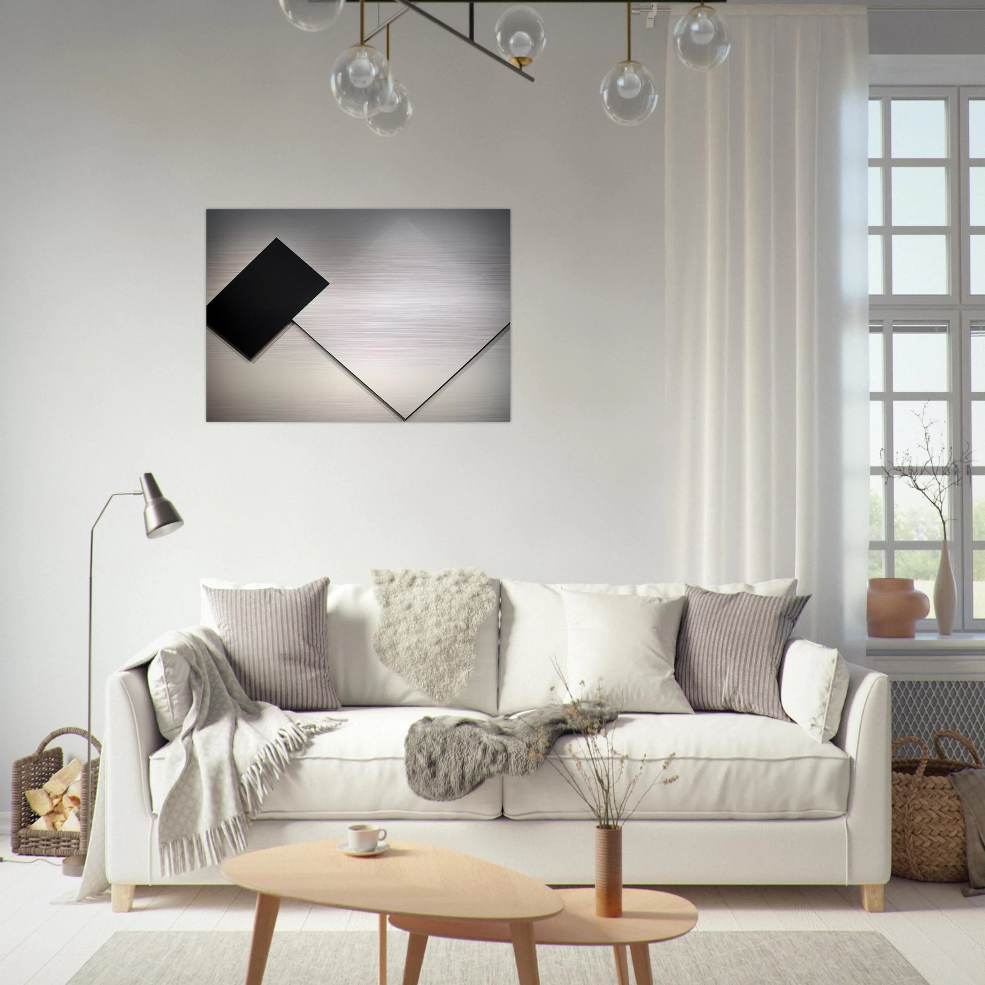 White Black - Ellsworth Kelly Brushed Aluminum Print - 70x100 cm / 28x40 inches | Ellsworth Kelly Aluminum Print | Ellsworth Kelly Prints