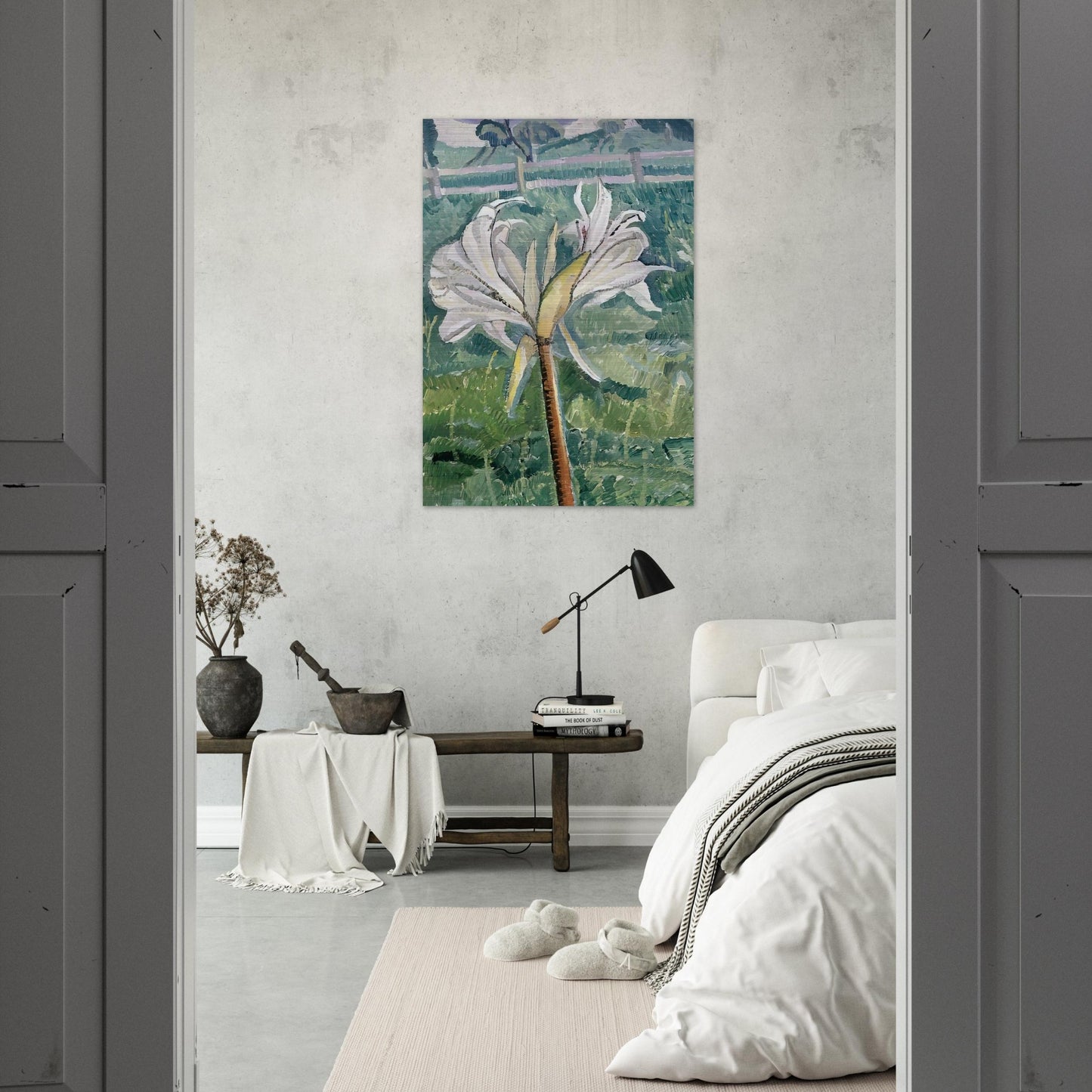 Lily growing in a field by the sea - 1927 - Grace Cossington Smith Brushed Aluminum Print - 70x100 cm / 28x40 inches | Grace Cossington Smith Aluminum Print | Grace Cossington Smith Prints