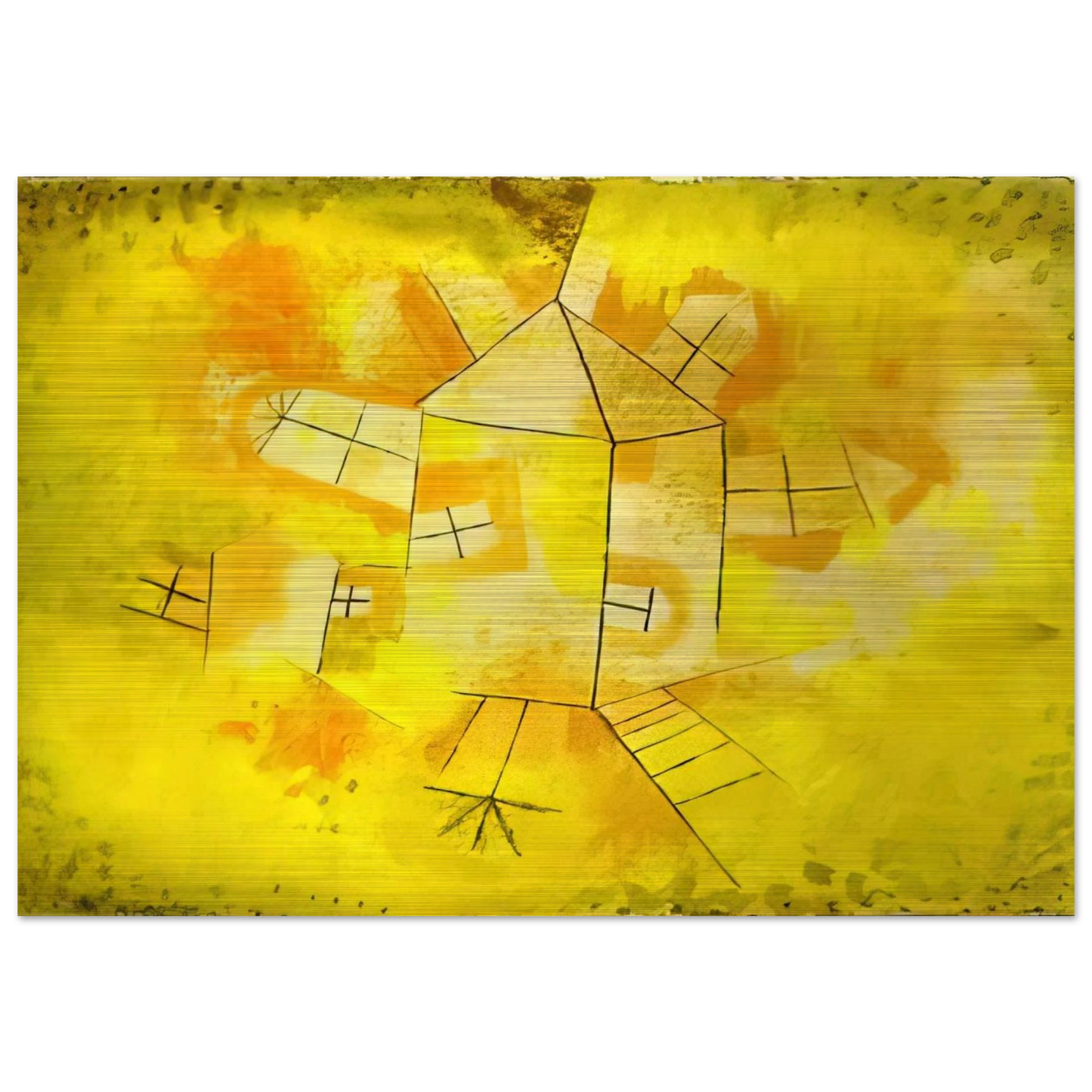 REVOLVING HOUSE 1921 - Paul Klee Brushed Aluminum Print - 70x100 cm / 28x40 inches | Paul Klee Aluminum Print | Paul Klee Prints