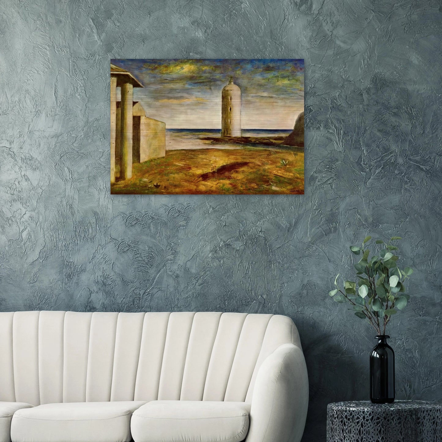 EL FARO 1928 - Carlo Carra Brushed Aluminum Print - 70x100 cm / 28x40 inches | Carlo Carra Aluminum Print | Carlo Carra Prints