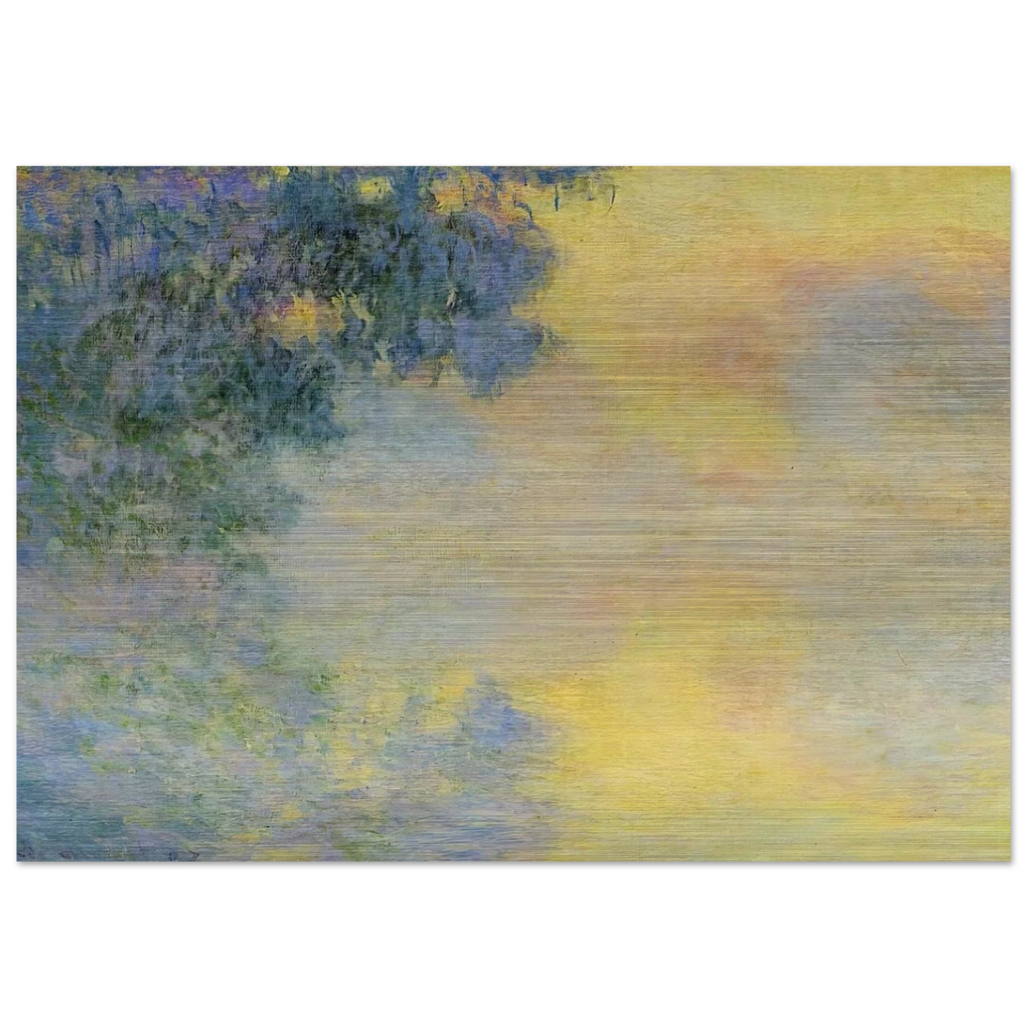 Misty Morning on the Seine, Sunrise - claude monet Brushed Aluminum Print - 70x100 cm / 28x40 inches | claude monet Aluminum Print | claude monet Prints