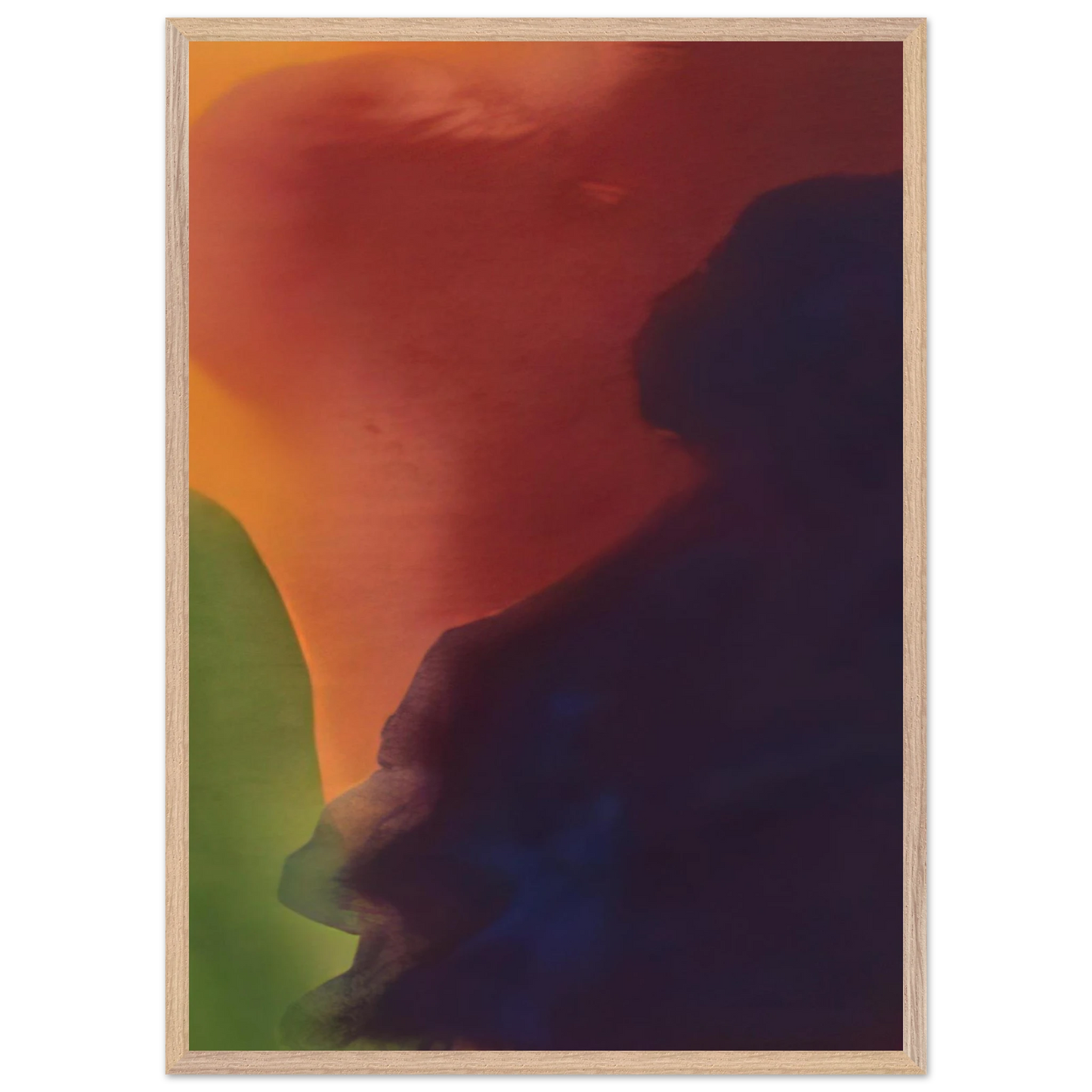Helen Frankenthaler - Blue Atmosphere III - 1963 Wall art - 60x90 cm / 24x36 inches - Premium Wooden Framed Poster With Fine Art Paper-canvas - Wood frame