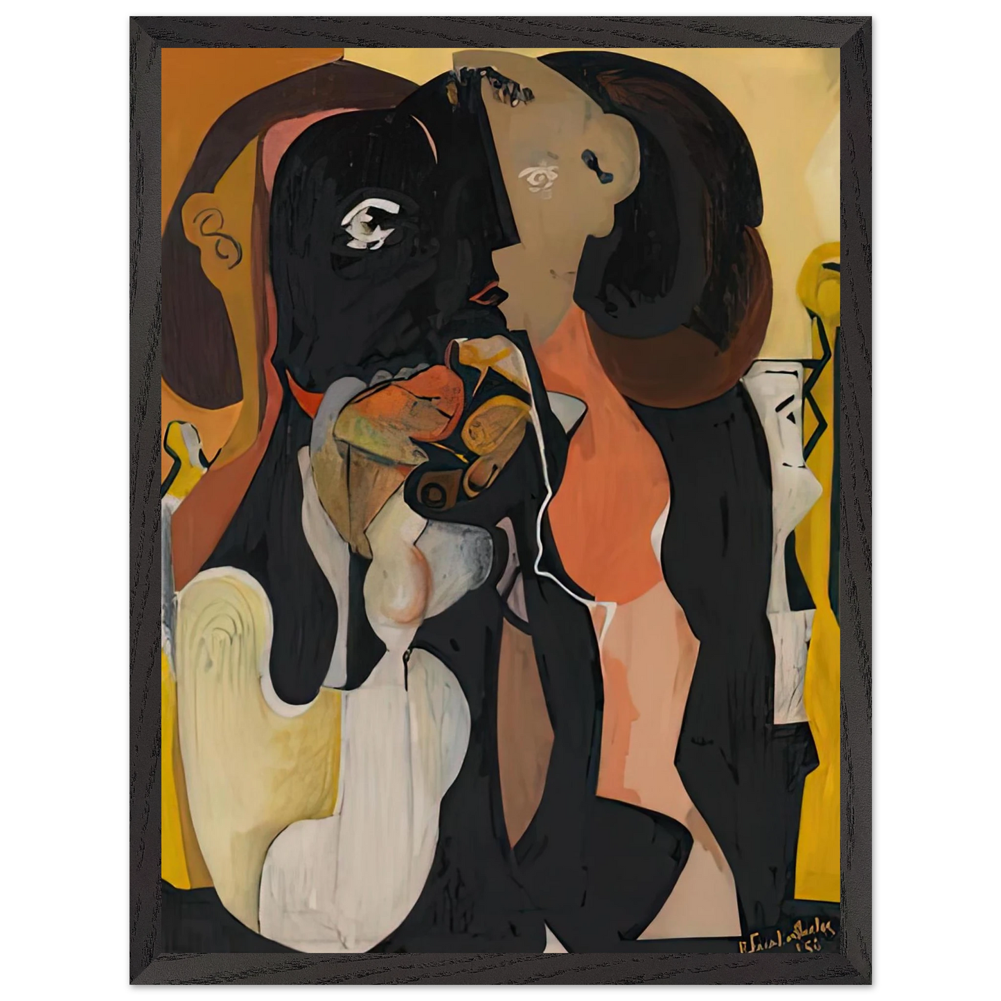 Helen Frankenthaler - Woman, 1950- Wall Art - 21x29.7 cm / 8x12" - Premium Wooden Framed Poster With Fine Art Paper-canvas - White frame
