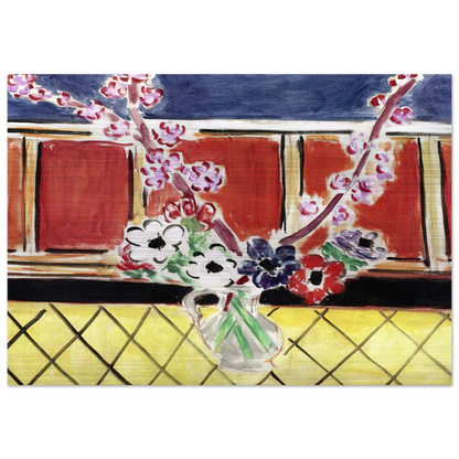 ANEMONES AND PEACH BLOSSOMS 1944 - Henri Matisse Brushed Aluminum Print - 70x100 cm / 28x40 inches | Henri Matisse Aluminum Print | Henri Matisse Prints
