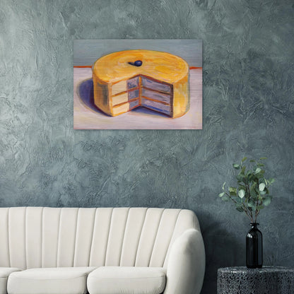 Lemon Cake - 1964 - Wayne Thiebaud Brushed Aluminum Print - 70x100 cm / 28x40 inches | Wayne Thiebaud Aluminum Print | Wayne Thiebaud Prints