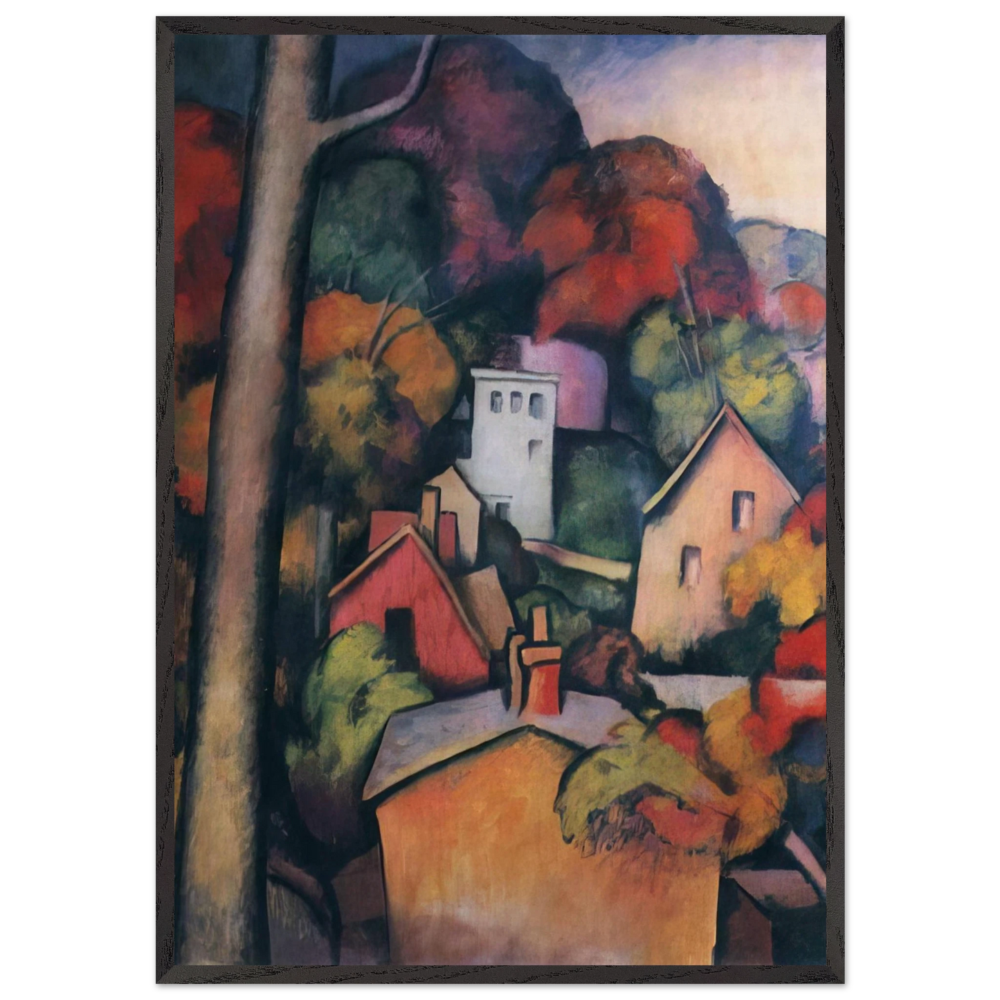 UPPER MANHATTAN - Thomas Hart Benton 70x100 cm / 28x40 inches Framed Art Print – Black Wooden Frame