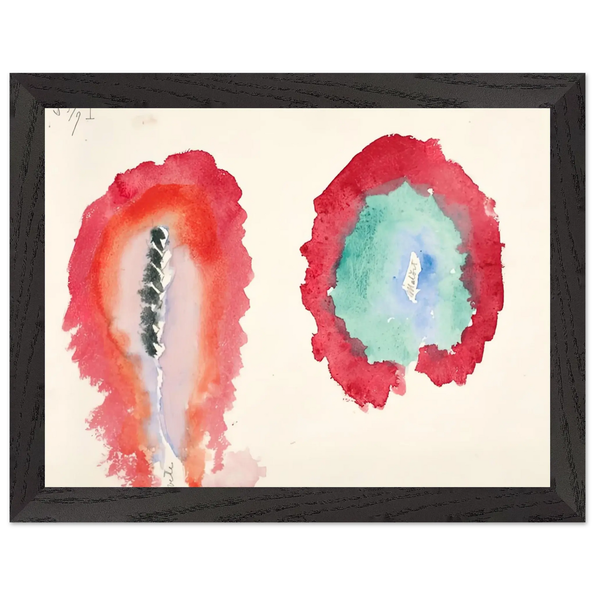 Hilma af Klint - WHEAT AND WORMWOOD 1922 Wall art - 13x18 cm / 5x7 Inches - Premium Wooden Framed Poster With Fine Art Paper - White frame