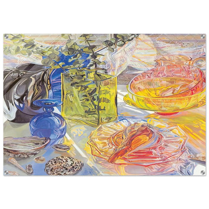 GLASS AND SHELLS 1990 - Janet Fish Acrylic Print - 70x100 cm / 28x40″ inches | Janet Fish Wall Art | Janet Fish Prints