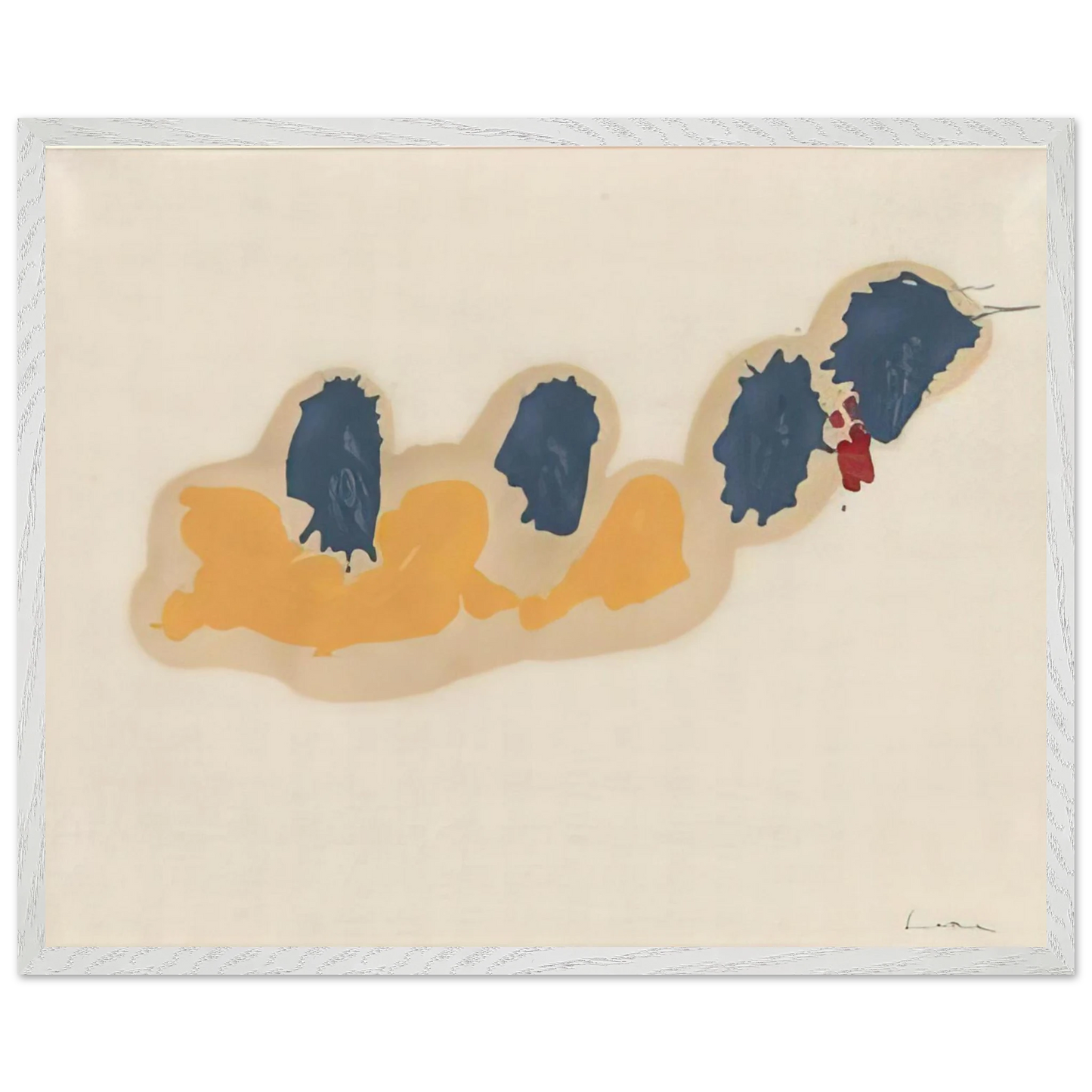 Helen Frankenthaler - April IV - 1960 Wall art - 15x20 cm / 6x8 inches - Premium Wooden Framed Poster With Fine Art Paper-canvas - White frame