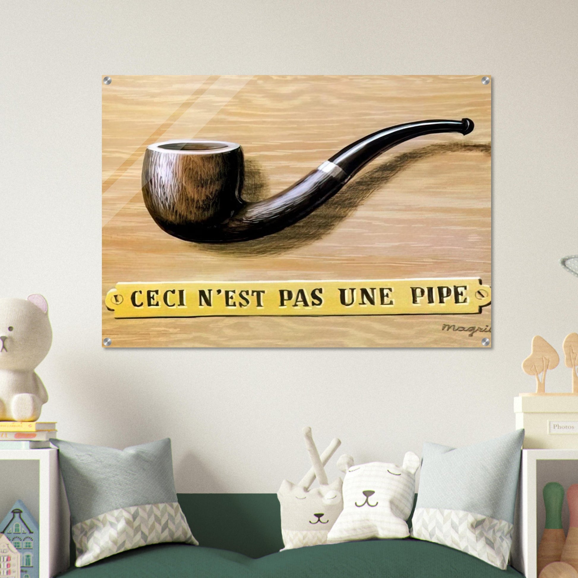 THE TREACHERY OF IMAGES THIS IS NOT A PIPE 1966 - Rene Magritte Acrylic Print - 70x100 cm / 28x40″ inches