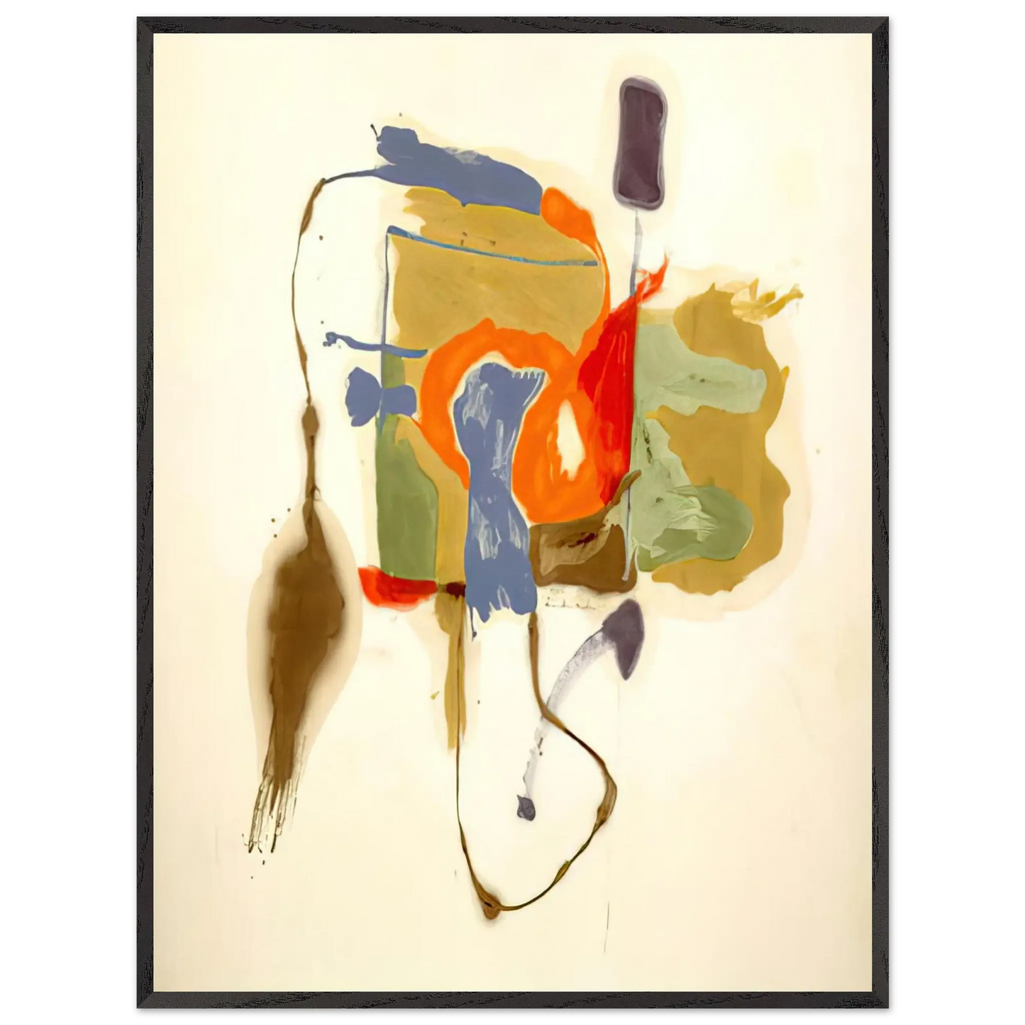 Helen Frankenthaler - Blue Form in a Scene - 1961 Wall art - 13x18 cm / 5x7 Inches - Premium Wooden Framed Poster With Fine Art Paper - Wood frame