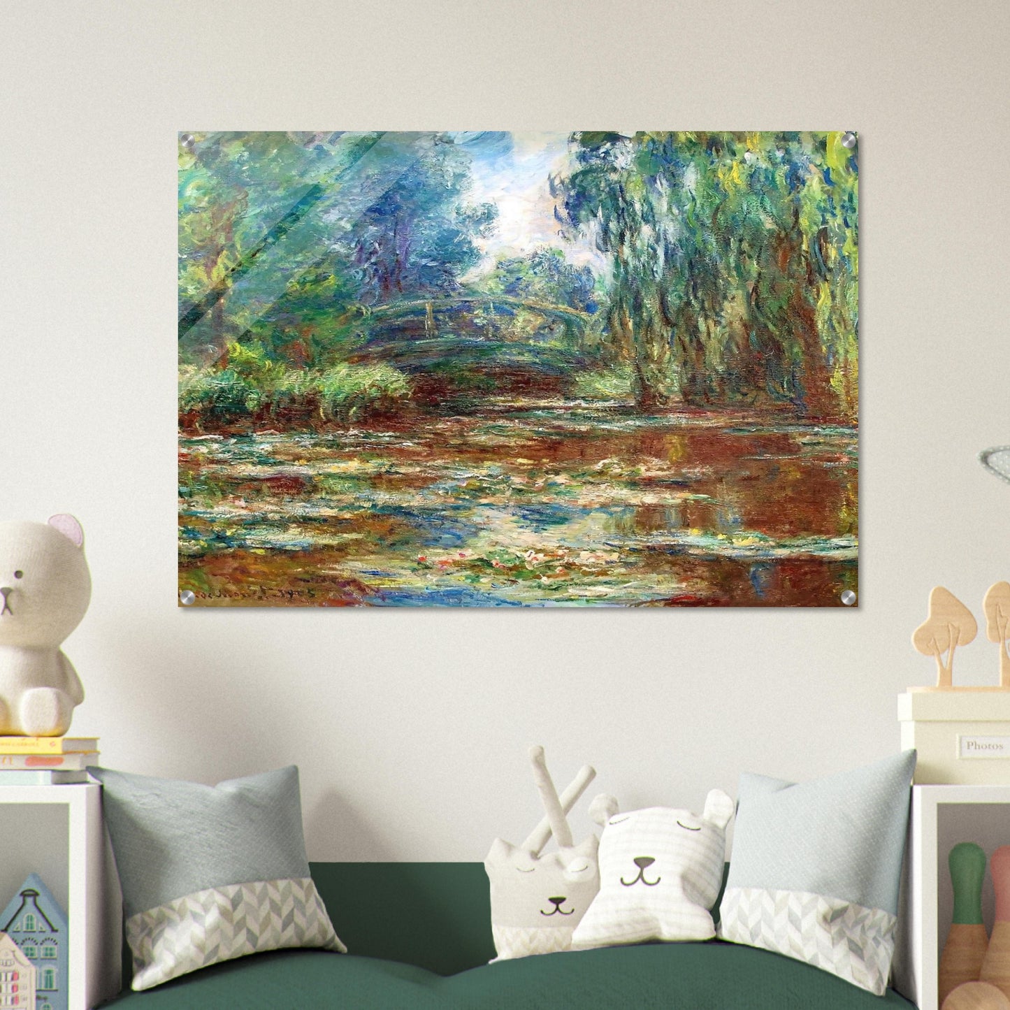 Water Lily Pond and Bridge - claude monet Acrylic Print - 70x100 cm / 28x40″ inches