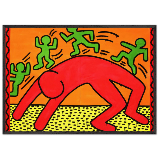 UNTITLED 1982 2 N2 - Keith Haring 70x100 cm / 28x40 inches Framed Art Print – Black Wooden Frame