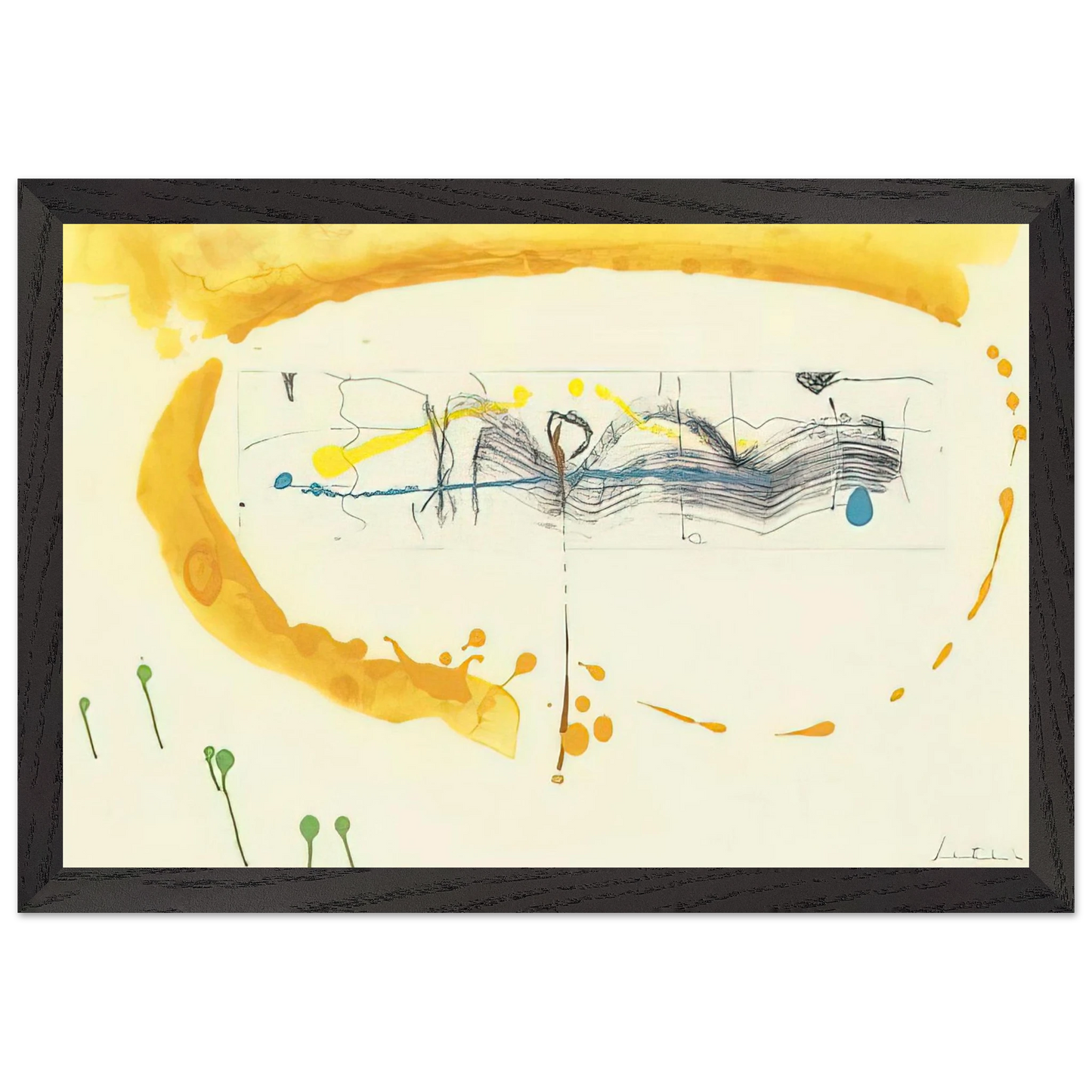Helen Frankenthaler - Making Music - 2000 Wall art - 30x45 cm / 12x18 inches - Premium Wooden Framed Poster With Fine Art Paper-canvas - Black frame