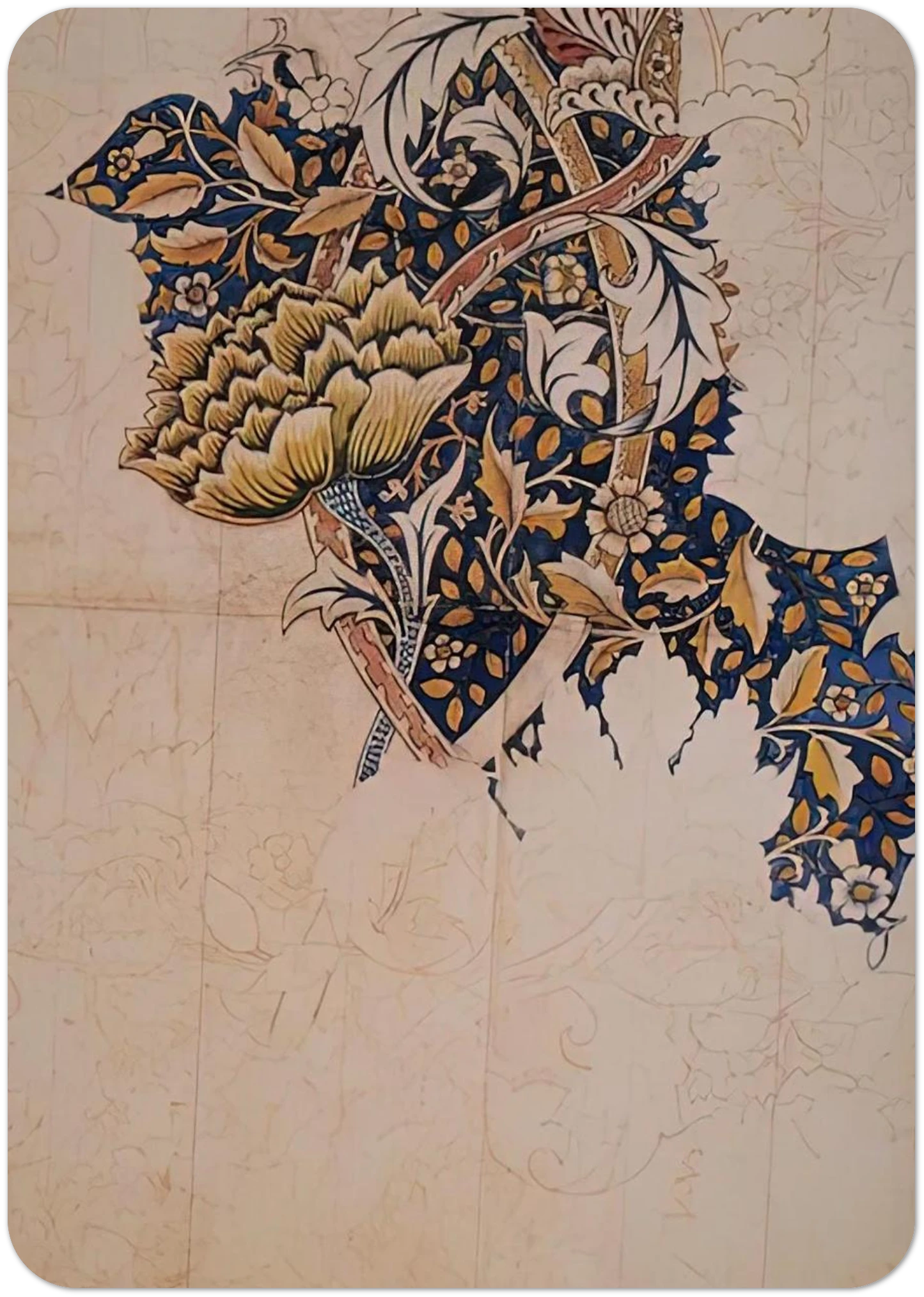 DESIGN FOR WINDRUSH PRINTED TEXTILE 1883 By William Morris Pack of 10 Post Cards | William Morris Post Cards | A6 (10.5 x 14.8 cm) - 4.1 x 5.8 inches