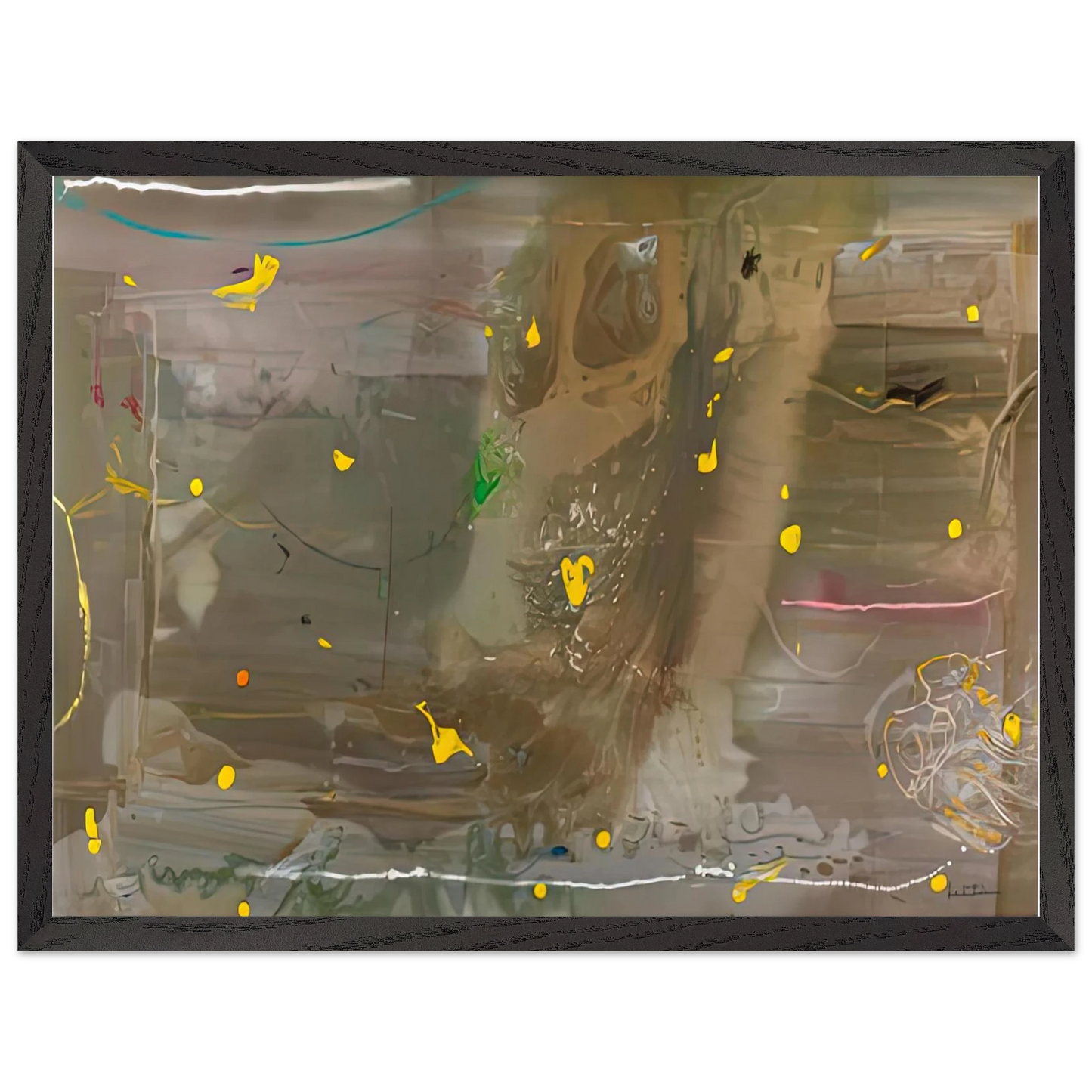 Helen Frankenthaler - HalleyÃ¢â‚¬â„¢s Comet, 1985- Wall Art - 30x40 cm / 12x16 inches - Premium Wooden Framed Poster With Fine Art Paper-canvas - Black frame