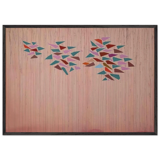 Colors on Gray Pink - 1976 - Robert Goodnough 70x100 cm / 28x40 inches Framed Art Print – Black Wooden Frame