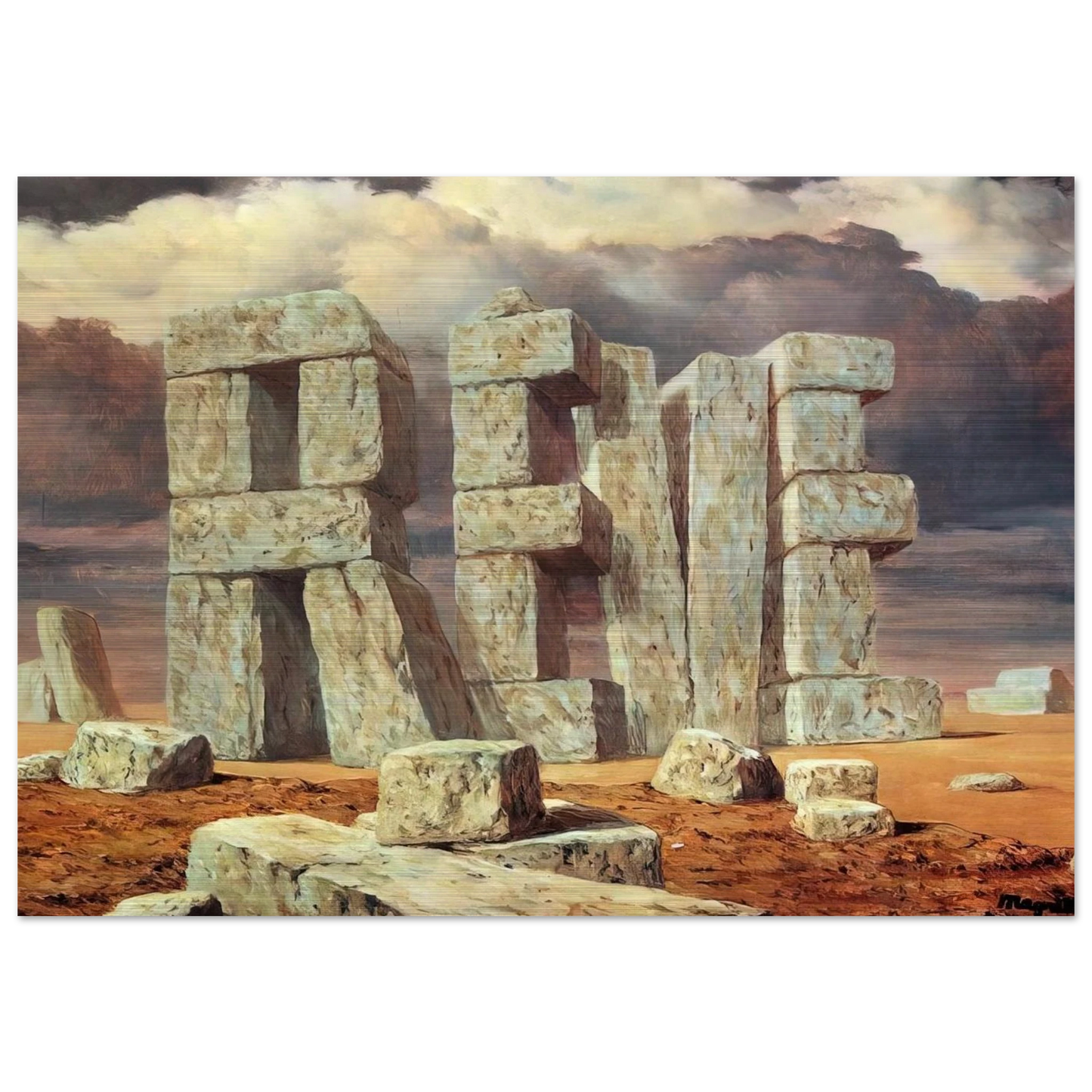 THE ART OF CONVERSATION 1950 - Rene Magritte Brushed Aluminum Print - 70x100 cm / 28x40 inches | Rene Magritte Aluminum Print | Rene Magritte Prints