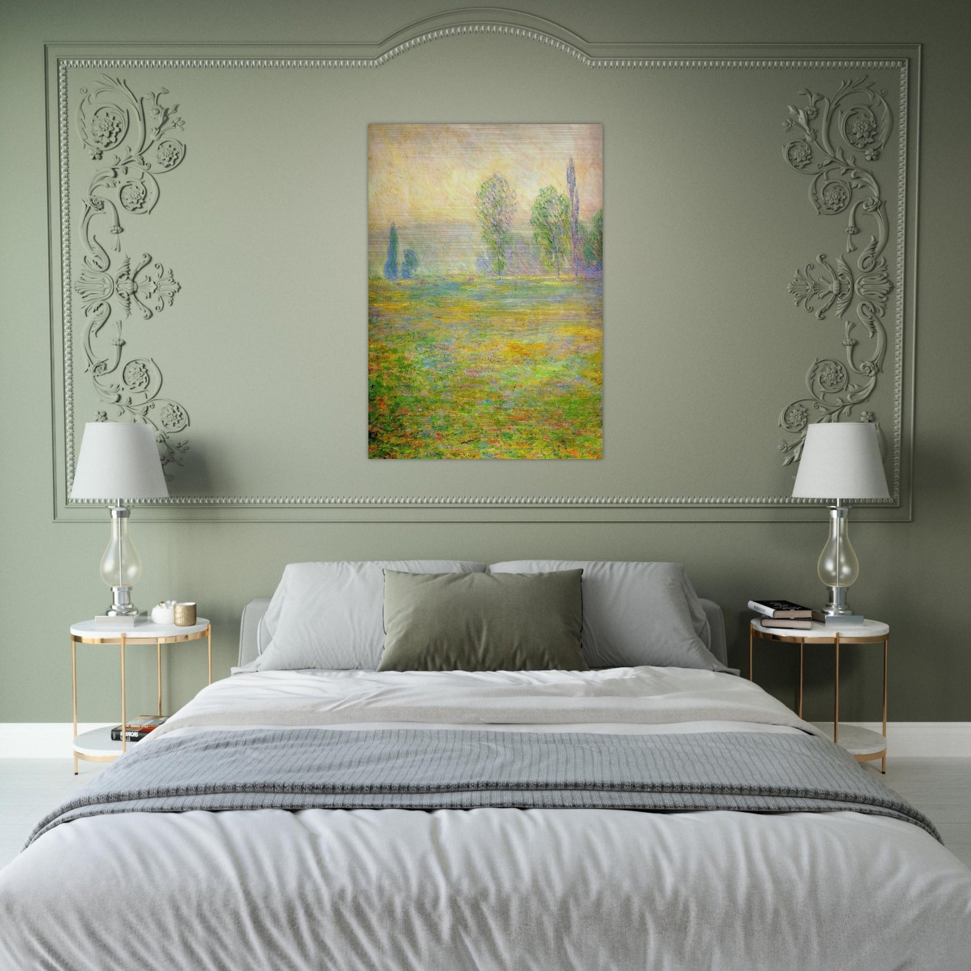 Meadows in Giverny - claude monet Brushed Aluminum Print - 70x100 cm / 28x40 inches | claude monet Aluminum Print | claude monet Prints