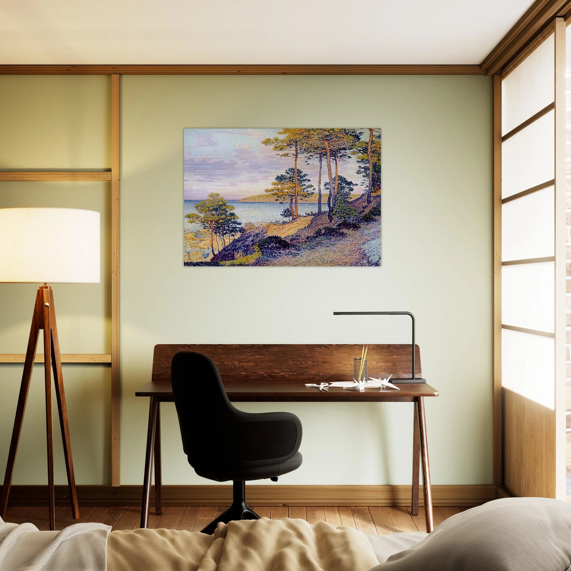 THE POINTE ST PIERRE AT ST TROPEZ 1896 - Theo van Rysselberghe Brushed Aluminum Print - 70x100 cm / 28x40 inches | Theo van Rysselberghe Aluminum Print | Theo van Rysselberghe Prints