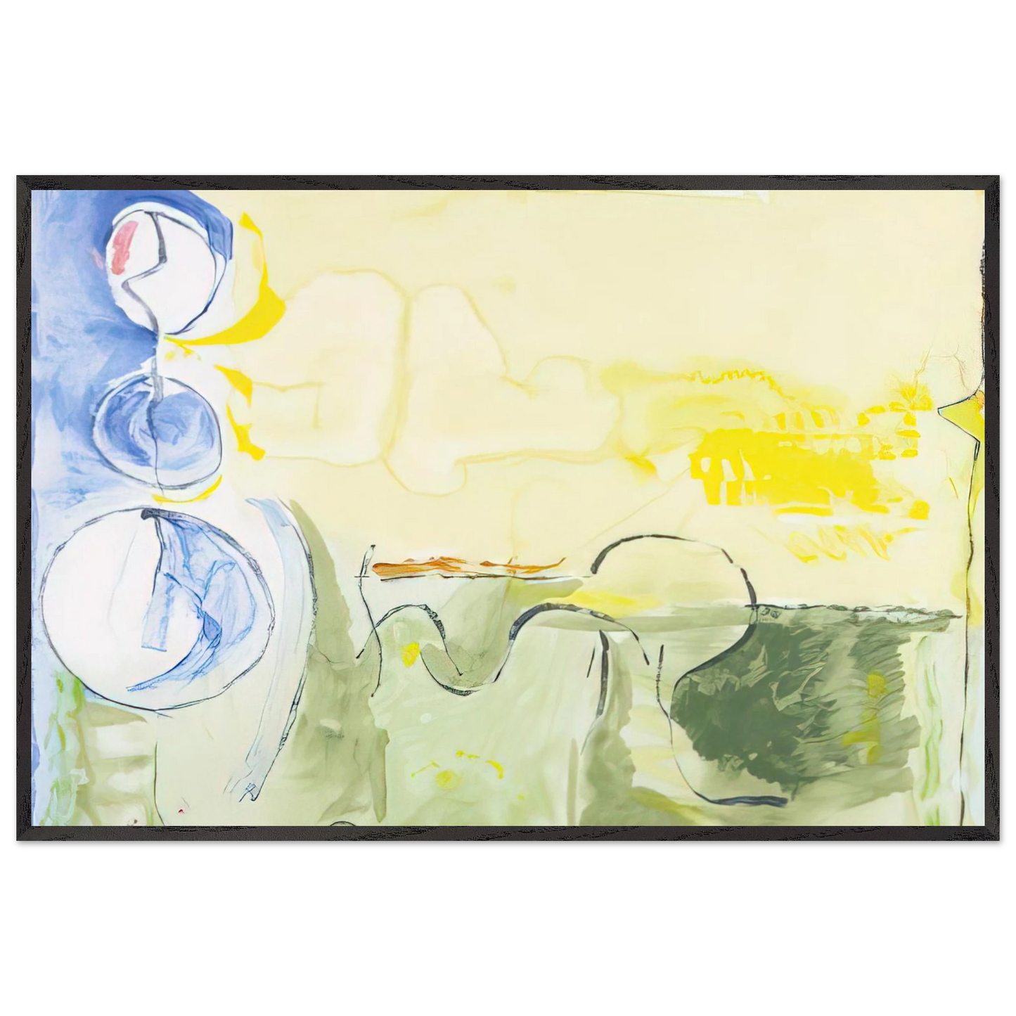 Helen Frankenthaler - Flotilla - 2006 Wall art - 27x35 cm / 11x14 inches - Premium Wooden Framed Poster With Fine Art Paper-canvas - White frame