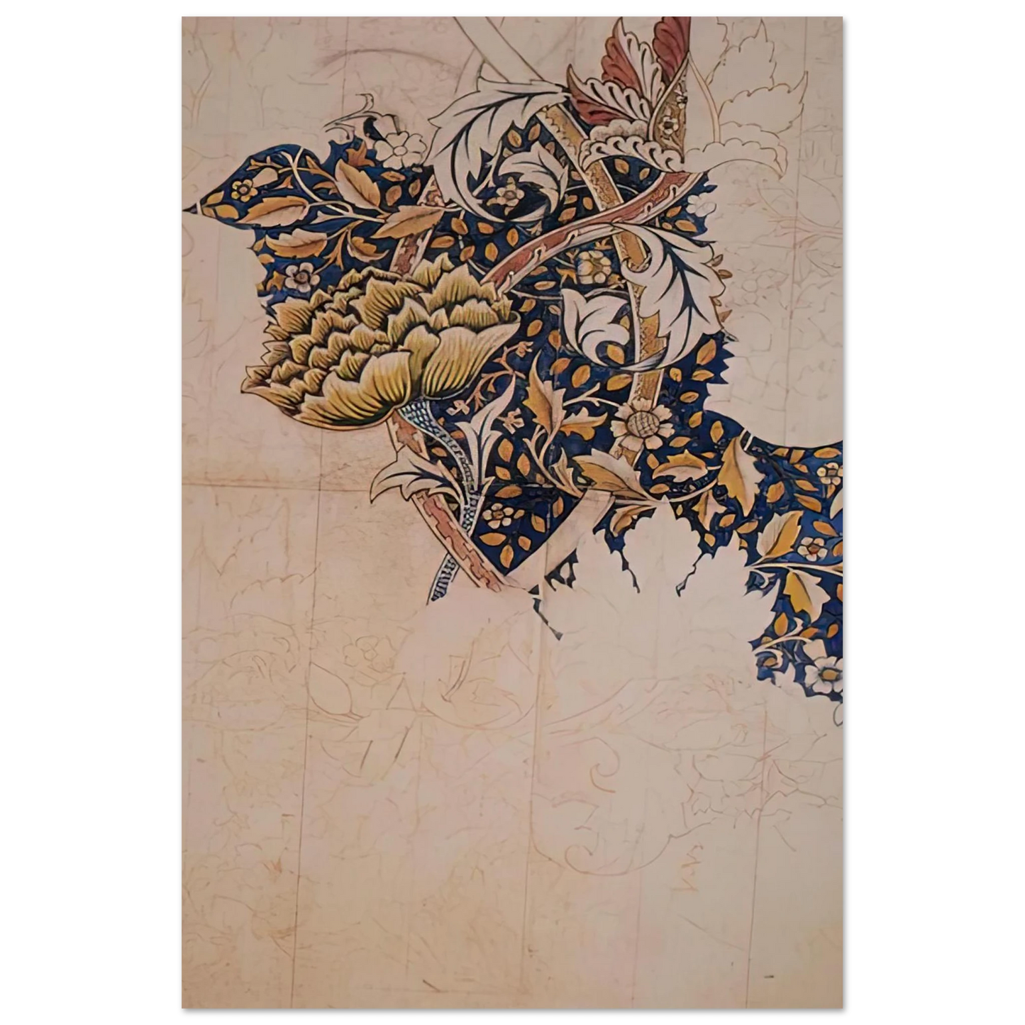 William Morris - DESIGN FOR WINDRUSH PRINTED TEXTILE 1883 Fine Art Poster