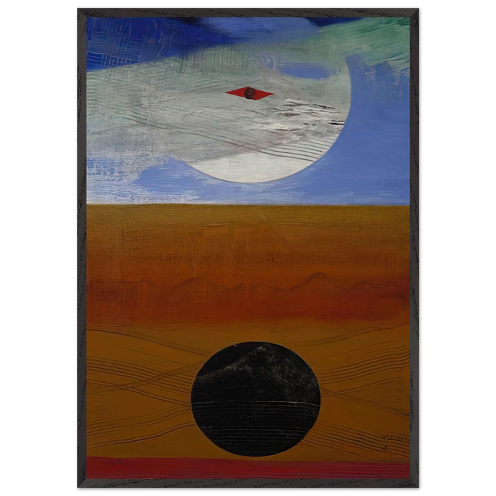 Sea and Sun - Max Ernst 70x100 cm / 28x40 inches Framed Art Print – Black Wooden Frame