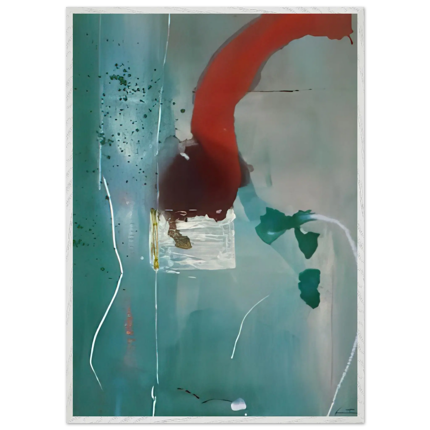 Helen Frankenthaler - Square One - 1985 Wall art - A2 (42 x 59.4  cm) - Premium Wooden Framed Poster With Fine Art Paper - Wood frame