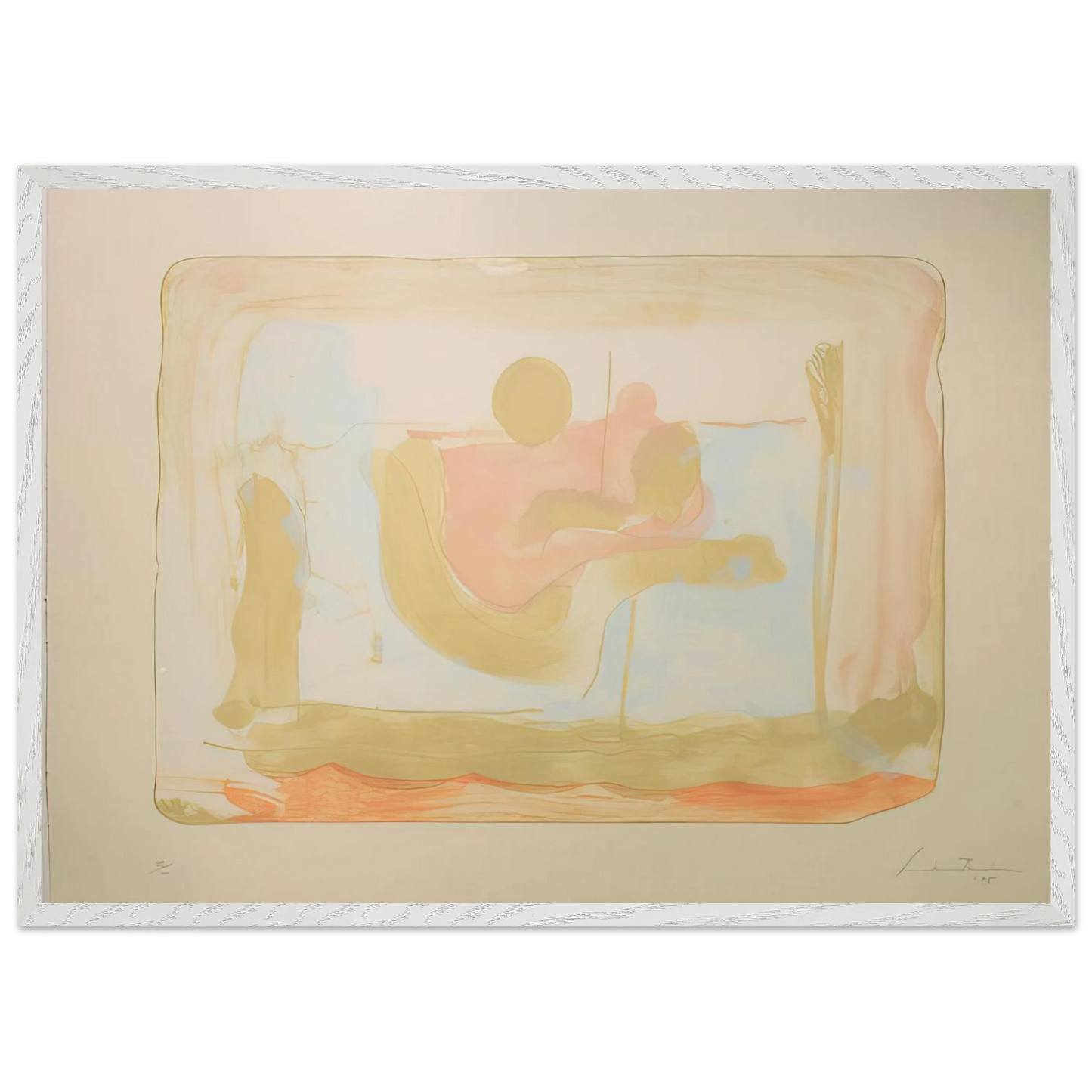 Helen Frankenthaler - Reflections I - 1995 Wall art - 70x100 cm / 28x40 inches - Premium Wooden Framed Poster With Fine Art Paper-canvas - Wood frame