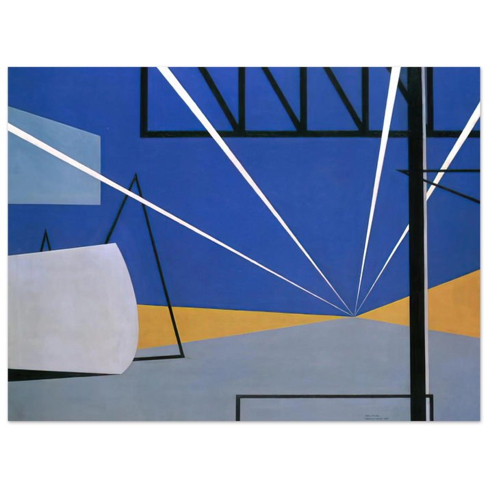Ralston Crawford - Lights in an Aircraft Plant - 1945  75x100 cm / 30x40inches Fine Art Poster