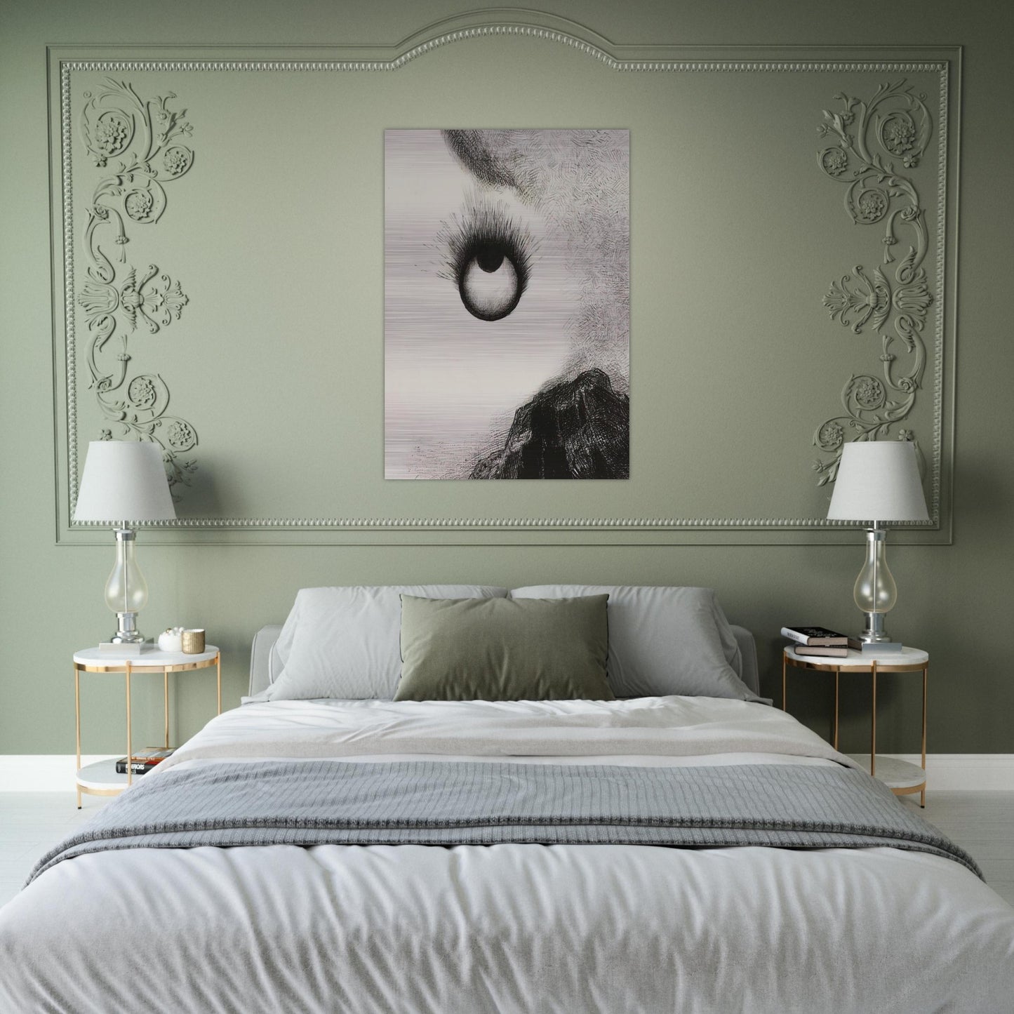 EVERYWHERE EYEBALLS ARE AFLAME 1888 - Odilon Redon Brushed Aluminum Print - 70x100 cm / 28x40 inches | Odilon Redon Aluminum Print | Odilon Redon Prints