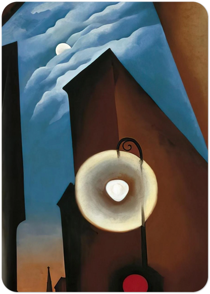 New York with Moon By Georgia O'Keeffe Pack of 10 Post Cards | Georgia O'Keeffe Post Cards | A6 (10.5 x 14.8 cm) - 4.1 x 5.8 inches