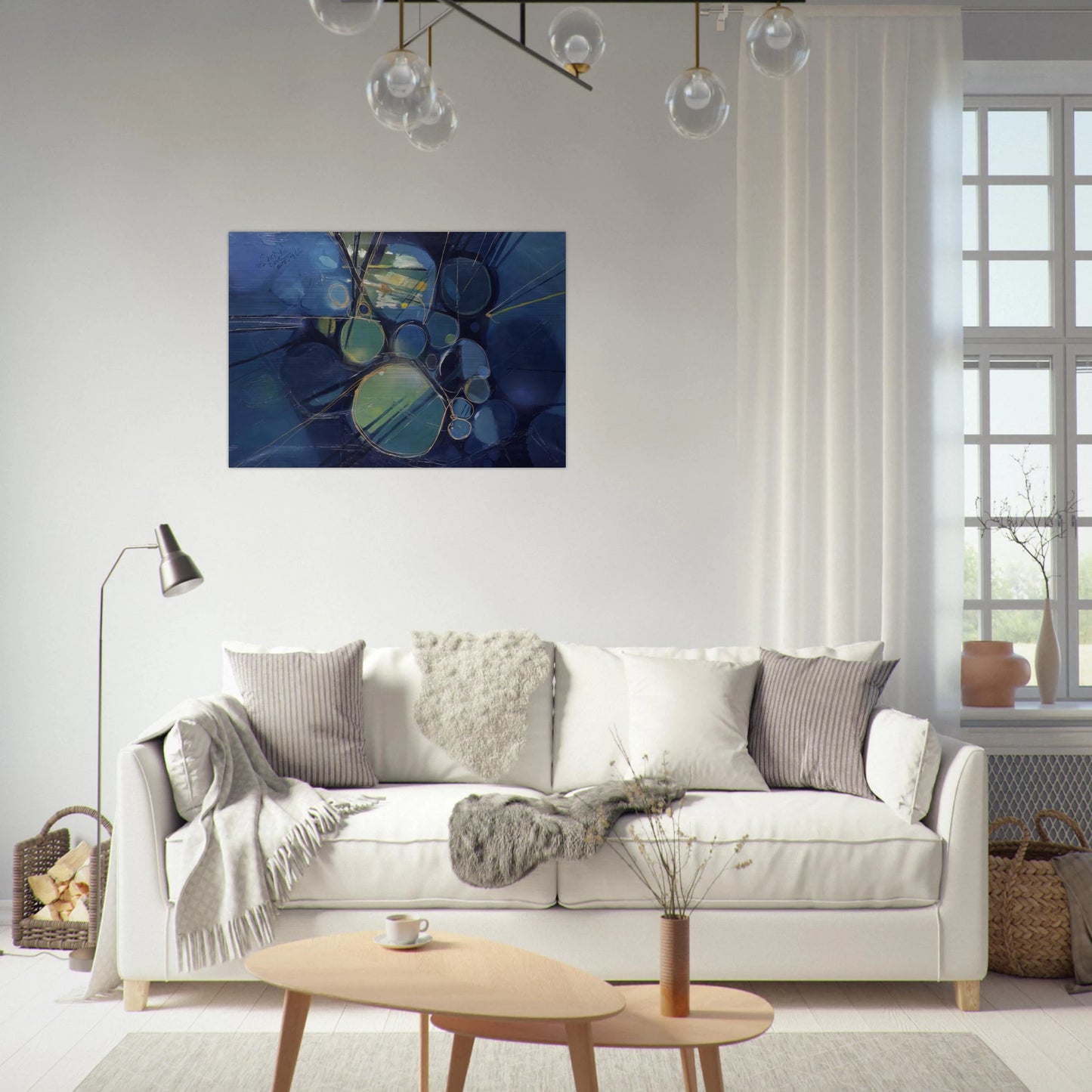 Green Abstract - 1966 - Gebre Kristos Desta Brushed Aluminum Print - 70x100 cm / 28x40 inches | Gebre Kristos Desta Aluminum Print | Gebre Kristos Desta Prints