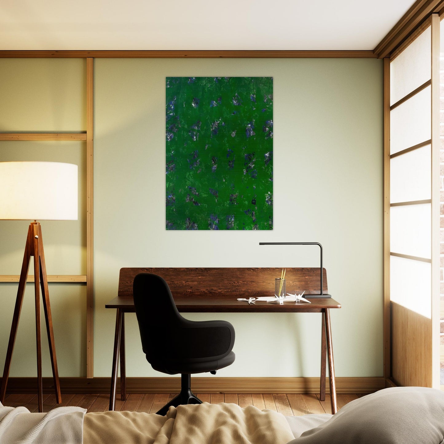 Green Buddha  L. L261; SF-337; G. 1157  - Sam Francis Brushed Aluminum Print - 70x100 cm / 28x40 inches | Sam Francis Aluminum Print | Sam Francis Prints