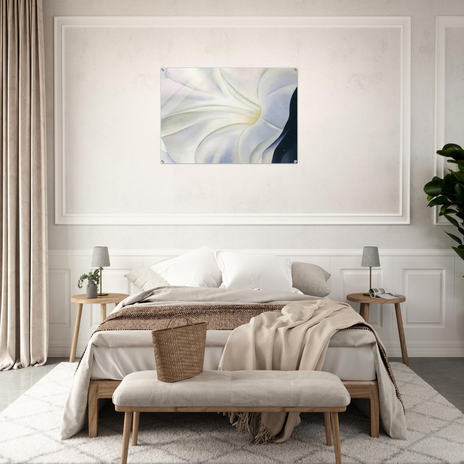 Morning Glory with Black - Georgia O'Keeffe Acrylic Print - 70x100 cm / 28x40″ inches | Georgia O'Keeffe Wall Art | Georgia O'Keeffe Prints